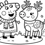 coloriage Peppa Pig Noël à imprimer pour enfant de 9 ans