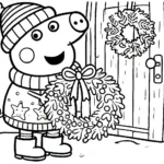 coloriage Peppa Pig Noël educatif pour enfant