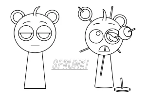 coloriage Sprunki a colorier en ligne gratuitement