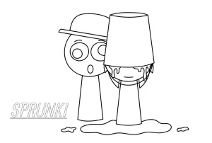 coloriage Sprunki à imprimer pdf gratuit