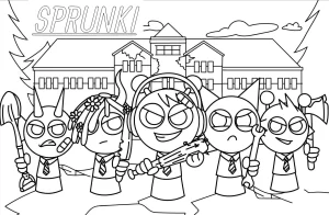 coloriage Sprunki a colorier en ligne gratuitement