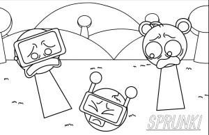 coloriage Sprunki à imprimer pour enfant de 12 ans