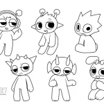 coloriage Sprunki à imprimer pour enfant de 3 ans