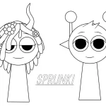 coloriage Sprunki à imprimer pour enfant de 3 ans