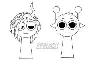 coloriage Sprunki à imprimer pour enfant de 3 ans