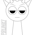 coloriage Sprunki et decoupage a imprimer gratuit