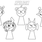 coloriage Sprunki à imprimer pour enfant de 4 ans