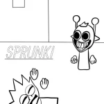 coloriage Sprunki à imprimer pour enfant de 3 ans