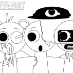 coloriage Sprunki à imprimer pdf gratuit