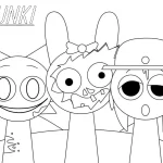 coloriage Sprunki pour enfant de 6 ans