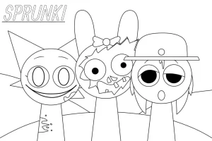 coloriage Sprunki pour enfant de 6 ans
