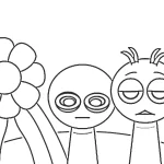 coloriage Sprunki à imprimer pour enfant de 6 ans