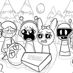 coloriage Sprunki et découpage à imprimer
