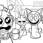 coloriage Sprunki a imprimer gratuit