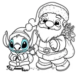 coloriage Stitch Noël a imprimer