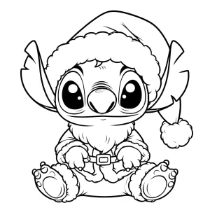coloriage Stitch Noël pour enfant de 3 ans