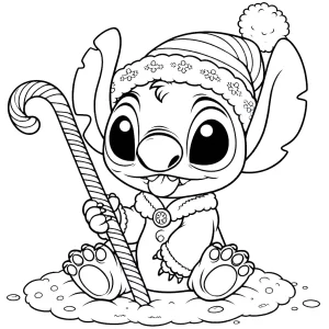 coloriage Stitch Noël pour enfant de 7 ans