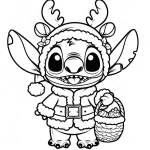 coloriage Stitch Noël a colorier en ligne gratuitement