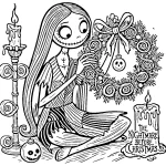 coloriage The Nightmare Before Christmas à imprimer pour enfant de 6 ans