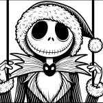 coloriage The Nightmare Before Christmas et decoupage a imprimer gratuit