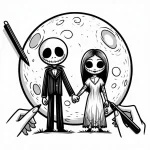 coloriage The Nightmare Before Christmas à imprimer pour enfant de 6 ans