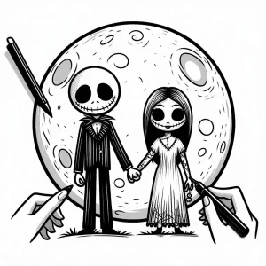 coloriage The Nightmare Before Christmas à imprimer pour enfant de 6 ans
