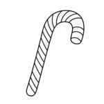 coloriage Un simple bâton de sucre d’orge a imprimer pour enfant de 4 ans