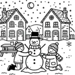 coloriage Village de Noël à imprimer pdf gratuit