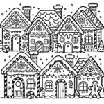 coloriage Village de Noël pour enfant gratuit