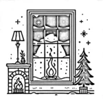 coloriage Village de Noël à imprimer pour enfant de 2 ans