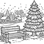 coloriage Village de Noël pour enfant de 10 ans