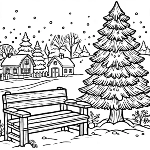 coloriage Village de Noël pour enfant de 10 ans