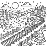 coloriage Village de Noël a dessiner et imprimer