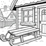 coloriage Village de Noël a colorier en ligne gratuitement