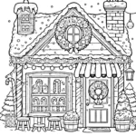 coloriage Village de Noël à imprimer gratuitement pdf