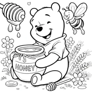 coloriage Winnie l’ourson à imprimer pour enfant de 8 ans