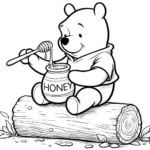 coloriage Winnie l’ourson à imprimer pour enfant de 8 ans