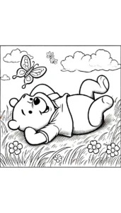 coloriage Winnie l’ourson educatif pour enfant