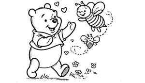 coloriage Winnie l’ourson pour enfant de 8 ans