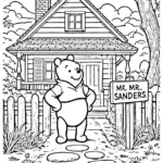 coloriage Winnie l’ourson et decoupage