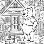 coloriage Winnie l’ourson à imprimer pour enfant de 4 ans
