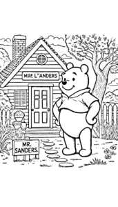coloriage Winnie l’ourson à imprimer pour enfant de 4 ans