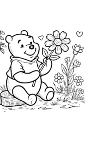 coloriage Winnie l’ourson educatif pour enfant