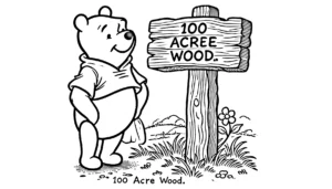 coloriage Winnie l’ourson à imprimer pour enfant de 4 ans