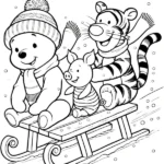 coloriage Winnie l’ourson Noël pour enfants