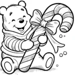 coloriage Winnie l’ourson Noël gratuit a imprimer