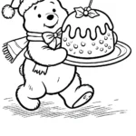 coloriage Winnie l’ourson Noël de pour enfants