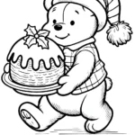 coloriage Winnie l’ourson Noël et découpage à imprimer