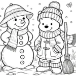 imprimer coloriage Winnie l’ourson Noël gratuit