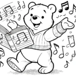 coloriage Winnie l’ourson Noël a imprimer gratuit
